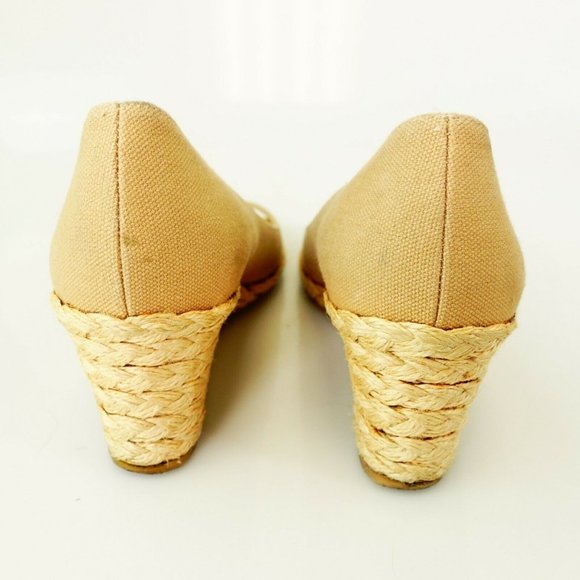 Beige Wedge 8 38.5 Womens Shoes Sandals Casual Slip On Heels Beige Mules‎ Calo - Picture 10 of 12
